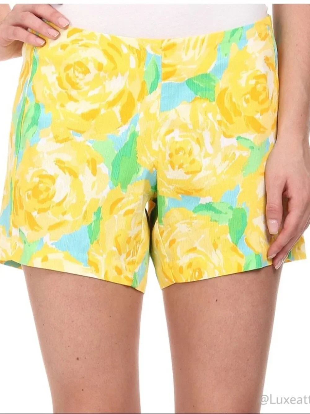 Lilly‎ Pulitzer Deenie Shorts First Impression Sunglow Yellow Floral Size 0 Zero